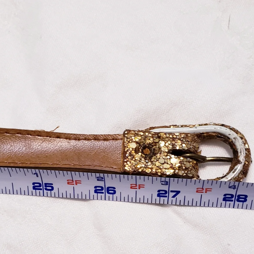 Vintage 1972 Gold Glitter Belt-GlamRock - Picture 4 of 4